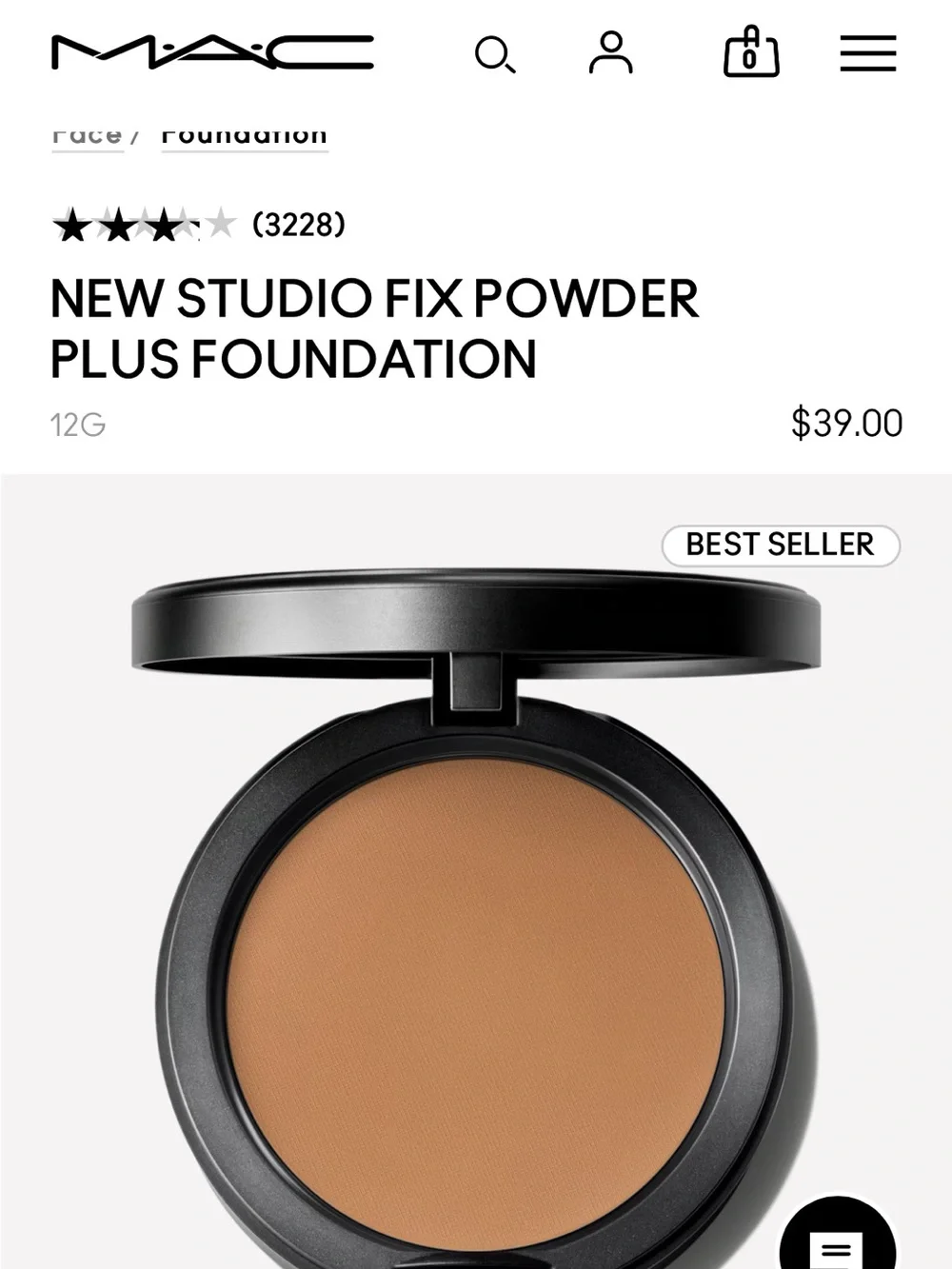 MAC Studio Fix Powder Plus Foundation C8 FULL SIZE 0.52 oz NEW/BOXED.